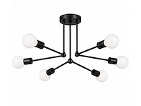 Led hanglamp max 18w – 6x e27 – zwart – 600x250mm – ip20 – lorenzo-6 - afbeelding 2 van  5