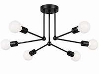 Led hanglamp max 18w – 6x e27 – zwart – 600x250mm – ip20 – lorenzo-6 - afbeelding 3 van  6