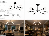 Led hanglamp max 18w – 6x e27 – zwart – 600x250mm – ip20 – lorenzo-6 - afbeelding 6 van  6