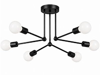 Led hanglamp max 18w – 6x e27 – zwart – 600x250mm – ip20 – lorenzo-6 - afbeelding 2 van  5