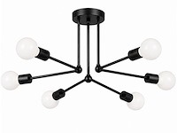 Led hanglamp max 18w – 6x e27 – zwart – 600x250mm – ip20 – lorenzo-6 - afbeelding 2 van  5