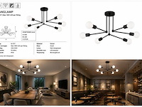 Led hanglamp max 18w – 6x e27 – zwart – 600x250mm – ip20 – lorenzo-6 - afbeelding 5 van  5