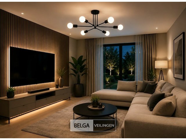 Led hanglamp max 18w – 6x e27 – zwart – 600x250mm – ip20 – lorenzo-6 - afbeelding 2 van  6