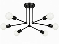 Led hanglamp max 18w – 6x e27 – zwart – 600x250mm – ip20 – lorenzo-6 - afbeelding 3 van  6