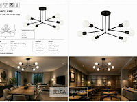 Led hanglamp max 18w – 6x e27 – zwart – 600x250mm – ip20 – lorenzo-6 - afbeelding 6 van  6