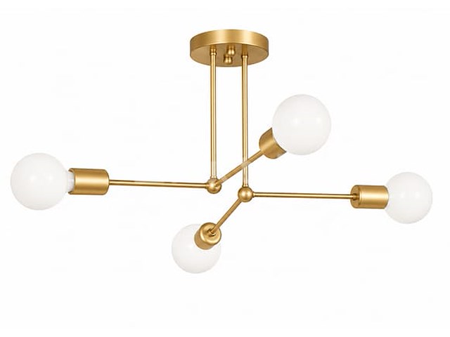 Led hanglamp max 18w – e27 – goud – 520x250mm – ip20 – lorenzo-4 - afbeelding 4 van  5
