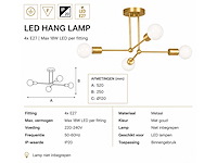 Led hanglamp max 18w – e27 – goud – 520x250mm – ip20 – lorenzo-4 - afbeelding 3 van  4