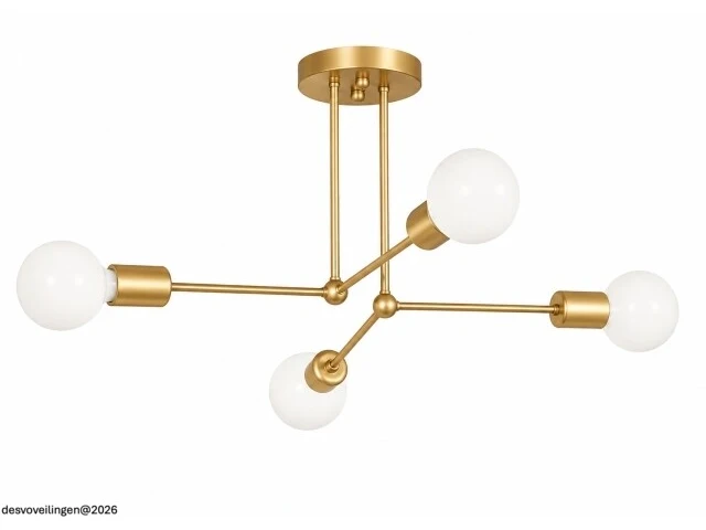 Led hanglamp max 18w – e27 – goud – 520x250mm – ip20 – lorenzo-4 - afbeelding 3 van  6