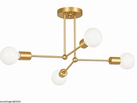 Led hanglamp max 18w – e27 – goud – 520x250mm – ip20 – lorenzo-4 - afbeelding 3 van  6