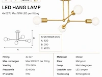 Led hanglamp max 18w – e27 – goud – 520x250mm – ip20 – lorenzo-4 - afbeelding 5 van  6
