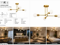 Led hanglamp max 18w – e27 – goud – 520x250mm – ip20 – lorenzo-4 - afbeelding 6 van  6