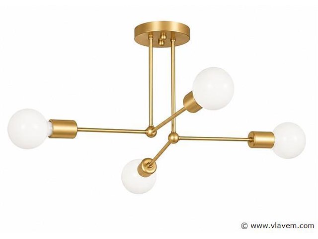 Led hanglamp max 18w – e27 – goud – 520x250mm – ip20 – lorenzo-4 - afbeelding 2 van  5
