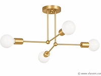 Led hanglamp max 18w – e27 – goud – 520x250mm – ip20 – lorenzo-4 - afbeelding 2 van  5