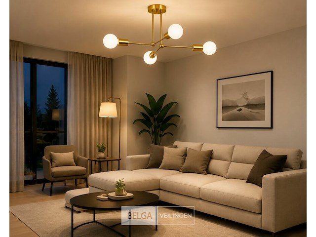 Led hanglamp max 18w – e27 – goud – 520x250mm – ip20 – lorenzo-4 - afbeelding 2 van  6