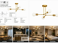 Led hanglamp max 18w – e27 – goud – 520x250mm – ip20 – lorenzo-4 - afbeelding 6 van  6