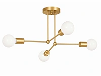 Led hanglamp max 18w – e27 – goud – 520x250mm – ip20 – lorenzo-4 - afbeelding 2 van  5