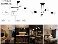 Led hanglamp max 18w – e27 – zwart – 520x250mm – ip20 – lorenzo-4 - afbeelding 6 van  6