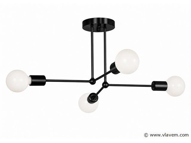 Led hanglamp max 18w – e27 – zwart – 520x250mm – ip20 – lorenzo-4 - afbeelding 2 van  5