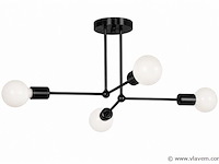 Led hanglamp max 18w – e27 – zwart – 520x250mm – ip20 – lorenzo-4 - afbeelding 2 van  5