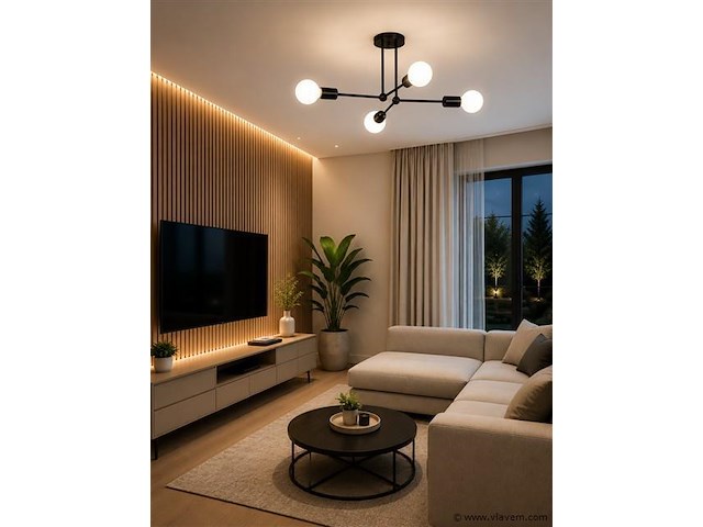 Led hanglamp max 18w – e27 – zwart – 520x250mm – ip20 – lorenzo-4 - afbeelding 3 van  5