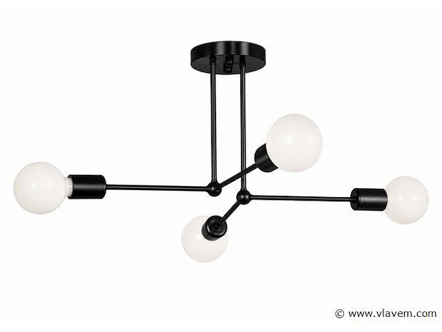 Led hanglamp max 18w – e27 – zwart – 520x250mm – ip20 – lorenzo-4 - afbeelding 2 van  5