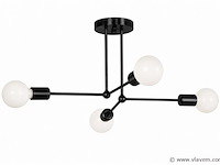 Led hanglamp max 18w – e27 – zwart – 520x250mm – ip20 – lorenzo-4 - afbeelding 2 van  5