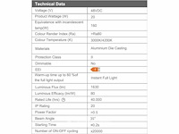 Led hangspot op magnetische rail 48v - 4200k neutraal wit -20w - zwart (x8) - afbeelding 4 van  5