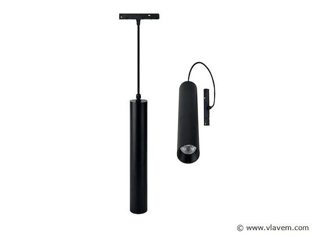 Led hangspot op magnetische rail 48v . 4200k neutraal wit .20w . zwart (x4) - afbeelding 1 van  4