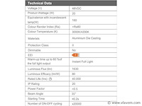 Led hangspot op magnetische rail 48v . 4200k neutraal wit .20w . zwart (x4) - afbeelding 3 van  4