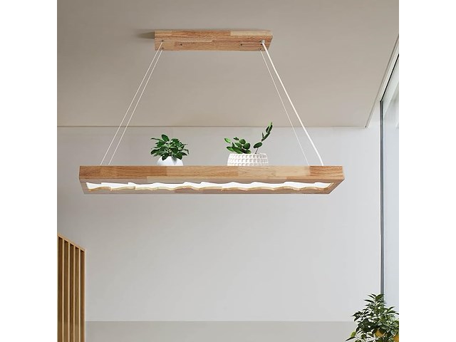 Led houten hanglamp - afbeelding 1 van  6