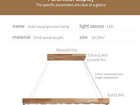 Led houten hanglamp - afbeelding 2 van  6