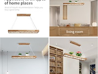 Led houten hanglamp - afbeelding 3 van  6