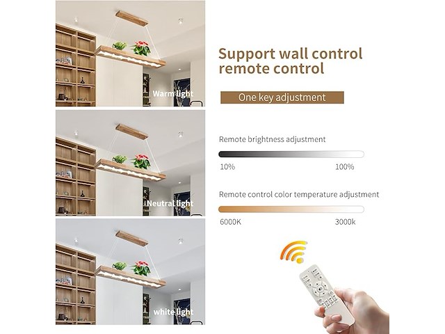 Led houten hanglamp - afbeelding 6 van  6