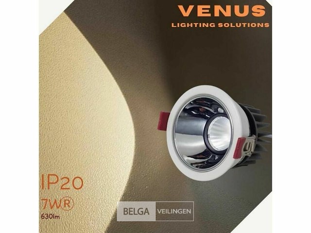 Led inbouwspot - 7w - 3000k warm wit - wit/zilver - ip20 (x100) - afbeelding 1 van  5