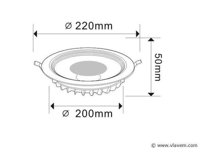 Led inbouwspot – 30w – 3000k warm wit – cob – ip20 (x10) - afbeelding 4 van  4