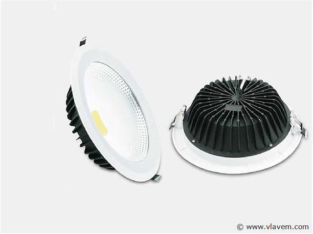 Led inbouwspot – 30w – 3000k warm wit – cob – ip20 (x10) - afbeelding 2 van  4