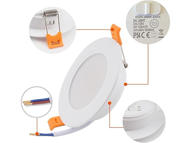 Led-inbouwspot (6 stuks) - afbeelding 2 van  4