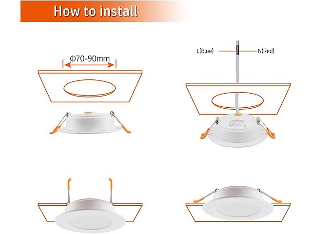 Led-inbouwspot (6 stuks) - afbeelding 3 van  5