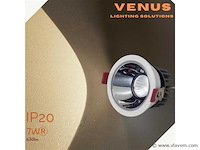 Led inbouwspot – 7w – 3000k warm wit – wit/zilver – ip20 (x100) - afbeelding 1 van  4