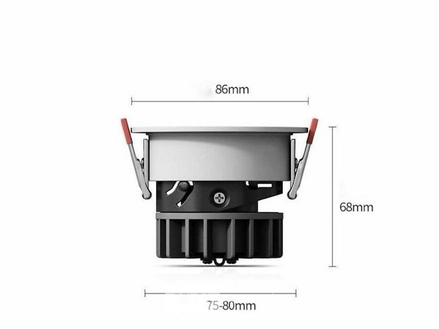 Led inbouwspot – 7w – 3000k warm wit – wit/zilver – ip20 (x100) - afbeelding 3 van  5