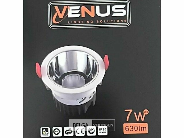 Led inbouwspot – 7w – 3000k warm wit – wit/zilver – ip20 (x50) - afbeelding 5 van  5