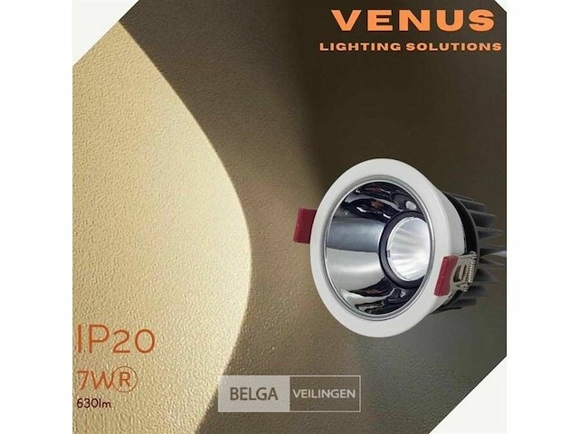 Led inbouwspot – 7w – 3000k warm wit – wit/zilver – ip20 (x50) - afbeelding 1 van  5