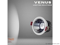 Led inbouwspot – 7w – 6500k koud wit – wit/zilver – ip20 (x100) - afbeelding 1 van  4