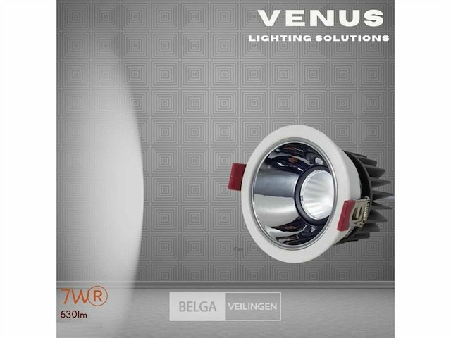 Led inbouwspot – 7w – 6500k koud wit – wit/zilver – ip20 (x100) - afbeelding 1 van  5