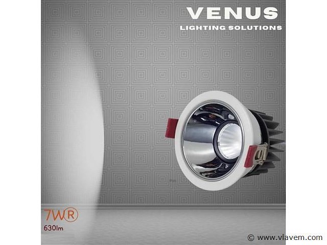Led inbouwspot – 7w – 6500k koud wit – wit/zilver – ip20 (x50) - afbeelding 1 van  4