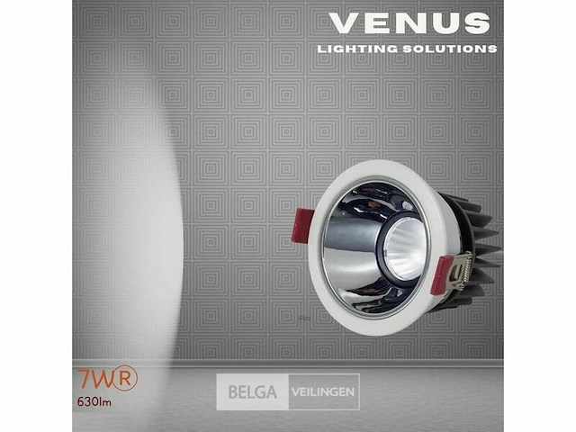 Led inbouwspot – 7w – 6500k koud wit – wit/zilver – ip20 (x50) - afbeelding 2 van  5