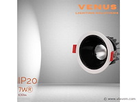 Led inbouwspot . 7w . 6500k koud wit . wit/zwart . ip20 (x50) - afbeelding 1 van  4