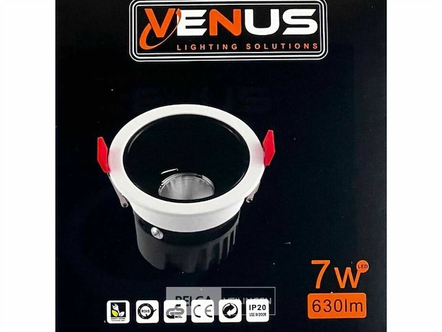 Led inbouwspot – 7w – 6500k koud wit – wit/zwart – ip20 (x50) - afbeelding 5 van  5