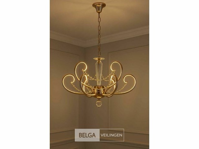 Led kroonluchter - 6016 (6+3) - goud - 9 lichten -54w - 4000k neutraal wit - aluminium - afbeelding 1 van  3