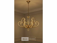 Led kroonluchter - 6016 (6+3) - goud - 9 lichten -54w - 4000k neutraal wit - aluminium - afbeelding 1 van  3